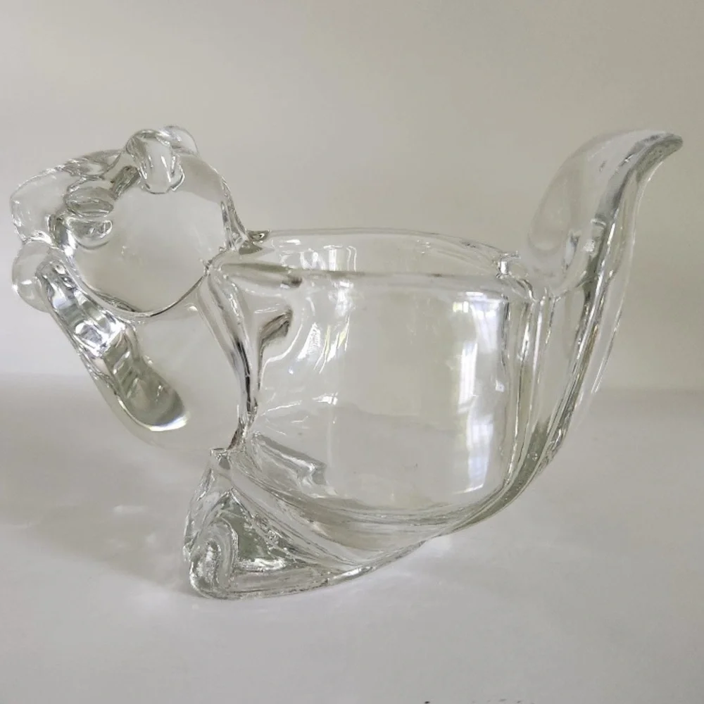 Avon clear glass squirrel votive candle holder